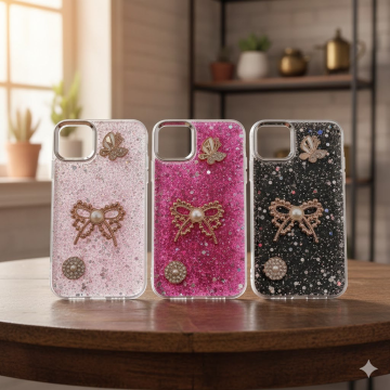 iPhone 11 Glitter Butterfly Stone Mobile Cover