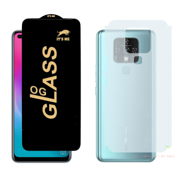 Tecno Camon 16 Combo: OG Glass Screen Protector + Carbon Back Skin