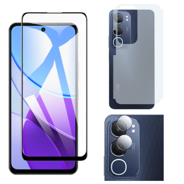 3-in-1 360 Matte Bundle for Vivo Y19s Pro: 9D + Camera