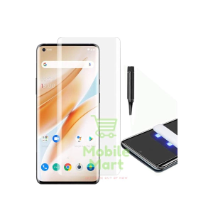 OnePlus 8 Front UV Tempered Glass Protector For Fully Curved Glass For OnePlus 8