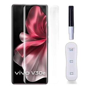 Vivo V30e Front UV Tempered Glass Protector For Fully Curved Glass For Vivo V30e