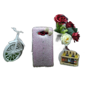 Grand Prime Plus Back Cover - Pink Shinny Glitter - Luxury Cover For Ladies For Grand Prime Plus