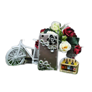 Oppo A37 Fancy Women Girl Cute Bowtie Candy Crystal Bling Stone Ladies Cover For Oppo A37 - Back Fancy Cover