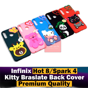 Infinix Hot 8 Back Cover Hello Kitty Mickey Mouse Braslate Chain Soft Girls Case Cover For Infinix Hot 8