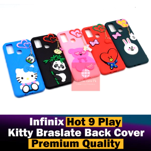 Infinix Hot 9 Play Back Cover Hello Kitty Braslate Chain Soft Hot 9 Play Case For Girls