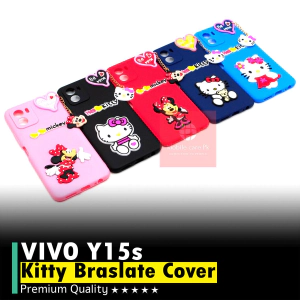 Vivo Y01 Back Cover Hello Kitty Braslate Chain Soft Y01 Case For Girls
