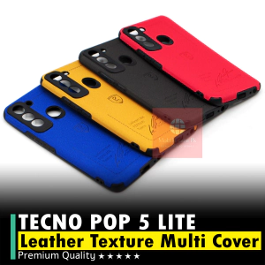 Tecno Pop 5 Lite Back MultiCover Soft Texture Leather Style Pop 5 Lite Case For Boys