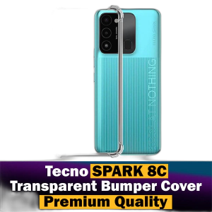 Tecno Spark 8c Back Cover Transparent Extra Bumper Anti Shock Soft Crystal Clear Case For Tecno Spark 8c