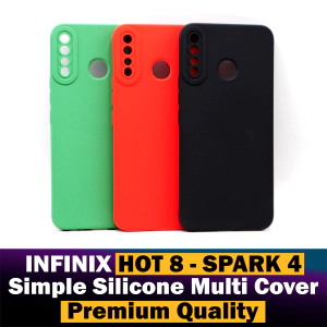 Infinix Hot 8 Back Cover Multicolour Soft Plain Case For Infinix Hot 8