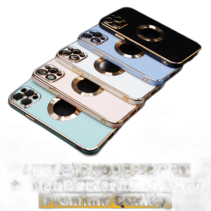 Apple iPhone 12 Pro Back Cover Soft Multi Golden Border Camera Protection Cover For Apple iPhone 12 Pro
