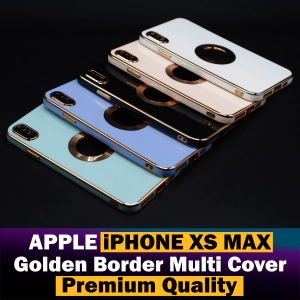 Apple iPhone XS Max Back Cover Soft Multi Golden Border Camera Protection Cover For Apple iPhone XS Max