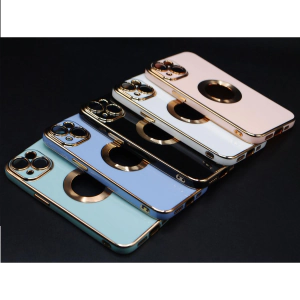 Apple iPhone 14 Back Cover Soft Multi Camera Protection Cover For Apple iPhone 14 - Golden Border