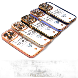 Apple iPhone 14 Pro Lens protection Bronzing soft silicon Plating Color Golden Shine Border Cover For iPhone 14 Pro