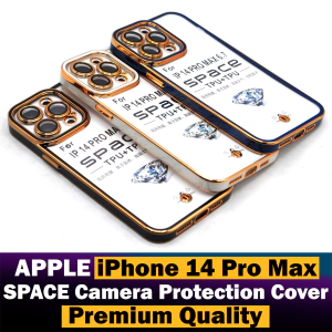 Apple iPhone 14 Pro Max Lens protection Bronzing soft silicon Plating Color Golden Shine Border Cover For iPhone 14 Pro Max