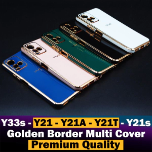 Vivo Y21 Back Cover Soft Multi Golden Border Camera Protection Cover For Vivo Y21