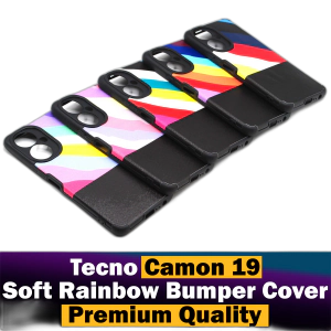 Tecno Camon 19 Back Cover Rainbow Bumper Camera Protection Cover For Tecno Camon 19