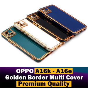 Oppo A16k Back Cover Soft Multi Golden Border Camera Protection Cover For Oppo A16k
