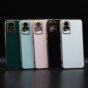 Vivo V21e Back Cover Soft Multi Golden Border Camera Protection Cover For Vivo V21e