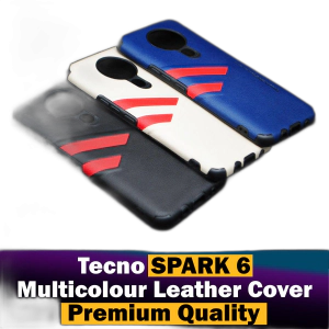 Tecno Spark 6 Back Cover Soft Multicolour Leather Case For Tecno Spark 6