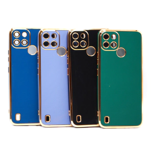 Realme C21Y Back Cover Soft Multi Golden Border Camera Protection Cover For Realme C21Y