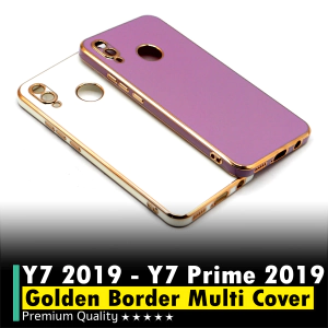 Huawei Y7 Prime 2019 Back Cover Soft Multi Golden Border Camera Protection Cover For Huawei Y7 Prime 2019