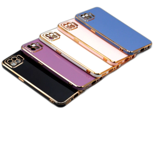Oppo F17 Back Cover Soft Multi Golden Border Camera Protection Cover For Oppo F17