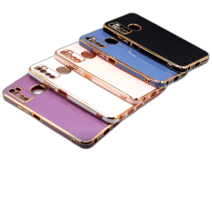 Tecno Camon 15 Back Cover Soft Multi Golden Border Camera Protection Cover For Camon 15