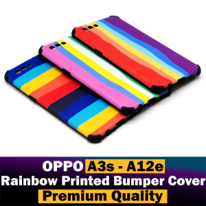 Oppo A3s Back Cover Rainbow Printed Bumper Camera Protection Cover For Oppo A3s