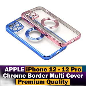 Apple iPhone 12 Back Cover Soft Multi Chrome Border Camera Protection Cover For Apple iPhone 12