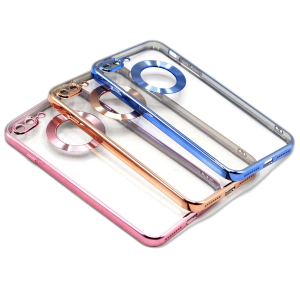 Apple iPhone 8 Plus Back Cover Soft Multi Camera Protection Cover For Apple iPhone 8 Plus - Chrome Border