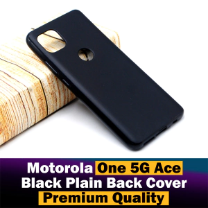 Motorola One 5G Ace Back Cover Soft Plain Black Case For Motorola One 5G Ace