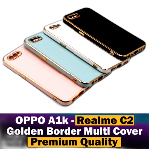 Oppo A1k Back Cover Soft Multi Golden Border Camera Protection Cover For Oppo A1k
