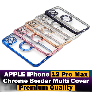 Apple iPhone 12 Pro Max Back Cover Soft Multi Chrome Border Camera Protection Cover For Apple iPhone 12 Pro Max