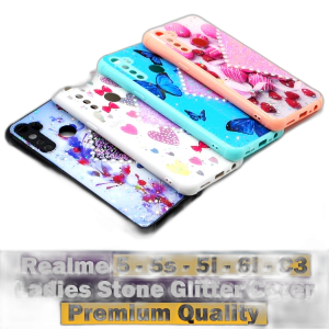 Realme 6i Back Cover Multicolour Ladies Stone Glitter Case Cover For Realme 6i