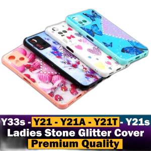 Vivo Y21 Back Cover Multicolour Ladies Stone Glitter Case Cover For Vivo Y21