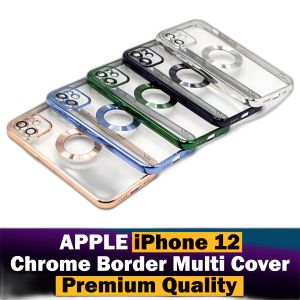 Apple iPhone 12 Back Cover Soft Multi Chrome Border Camera Protection Cover For iPhone 12