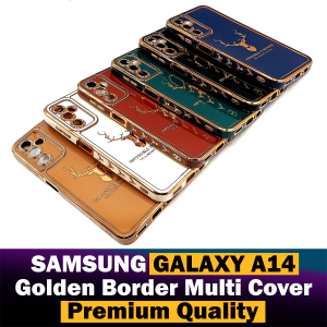 Samsung Galaxy A14 Back Cover Soft Multi Golden Border Camera Protection Cover For Samsung Galaxy A14