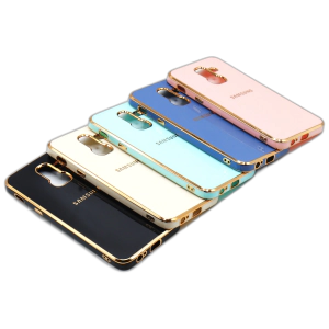 Samsug Galaxy J8 Back Cover Soft Multi Golden Border Camera Protection Cover For Samsug J8