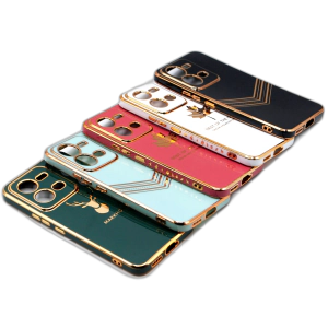 Vivo V25e Back Cover Soft Multi Golden Border Camera Protection Cover For Vivo V25e