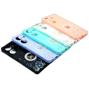 Tecno Camon 20 Back Cover Mulitcolour Ladies Glitter Cover For Tecno Camon 20