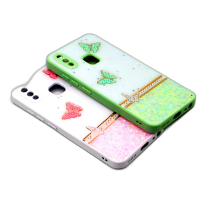 Vivo Y95 Back Cover Stylish Glitter Flower Fancy Case For Vivo Y95