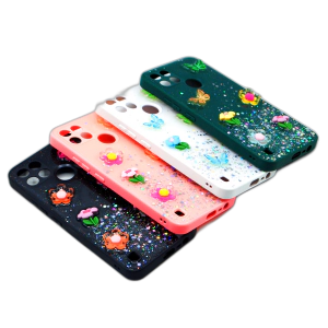 Realme C21Y Back Cover Stylish Glitter Flower Fancy Case For Realme C21Y