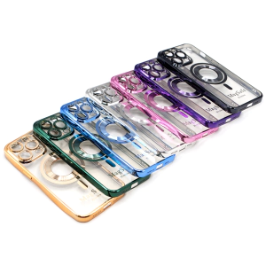 Apple iPhone 15 Pro Max Back Cover Soft Multi Chrome Border Camera Protection Cover For iPhone 15 Pro Max