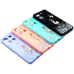 iTel A05s Back Cover Stylish Glitter Flower Fancy Case For iTel A05s