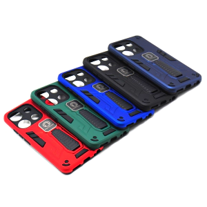 Tecno Pop 7 Back Cover Armor Stand Stylish Hard Case For Pop 7