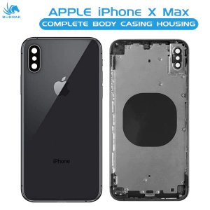 Apple iPhone X Max Housing Middle Frame With Side Button and Camera Lens Complete Body Casing Replacement For iPhone X Max - Grey