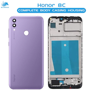 Honor 8c Housing Middle Frame With Side Button and Camera Lens Complete Body Casing Replacement For 8c - Purple