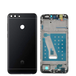 Huawei P Smart Housing Middle Frame With Side Button and Camera Lens Complete Body Casing Replacement For P Smart - Black