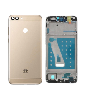 Huawei P Smart Housing Middle Frame With Side Button and Camera Lens Complete Body Casing Replacement For P Smart - Golden