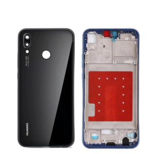 Huawei P20 Lite Housing Middle Frame With Side Button and Camera Lens Complete Body Casing Replacement For P20 Lite - Black